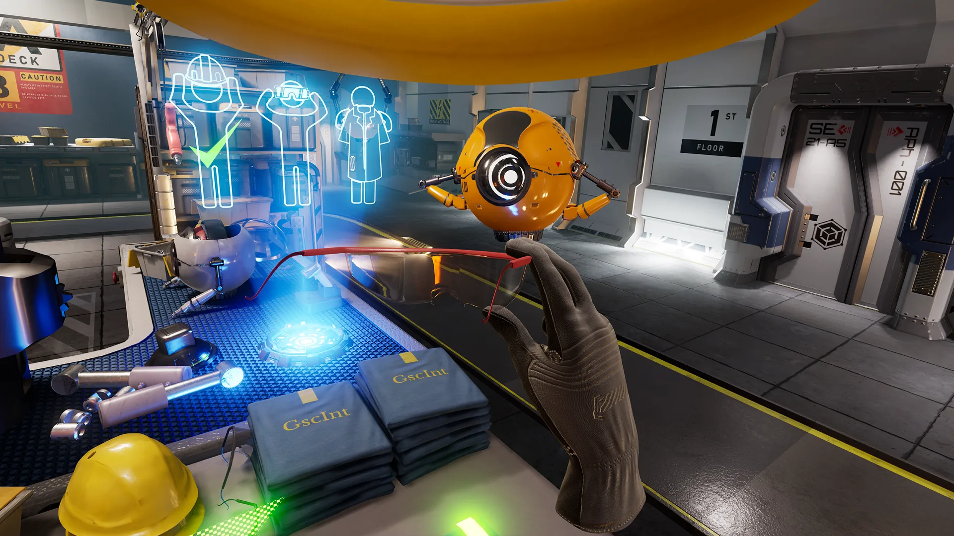 Completed robot in the virtual assembly training experience